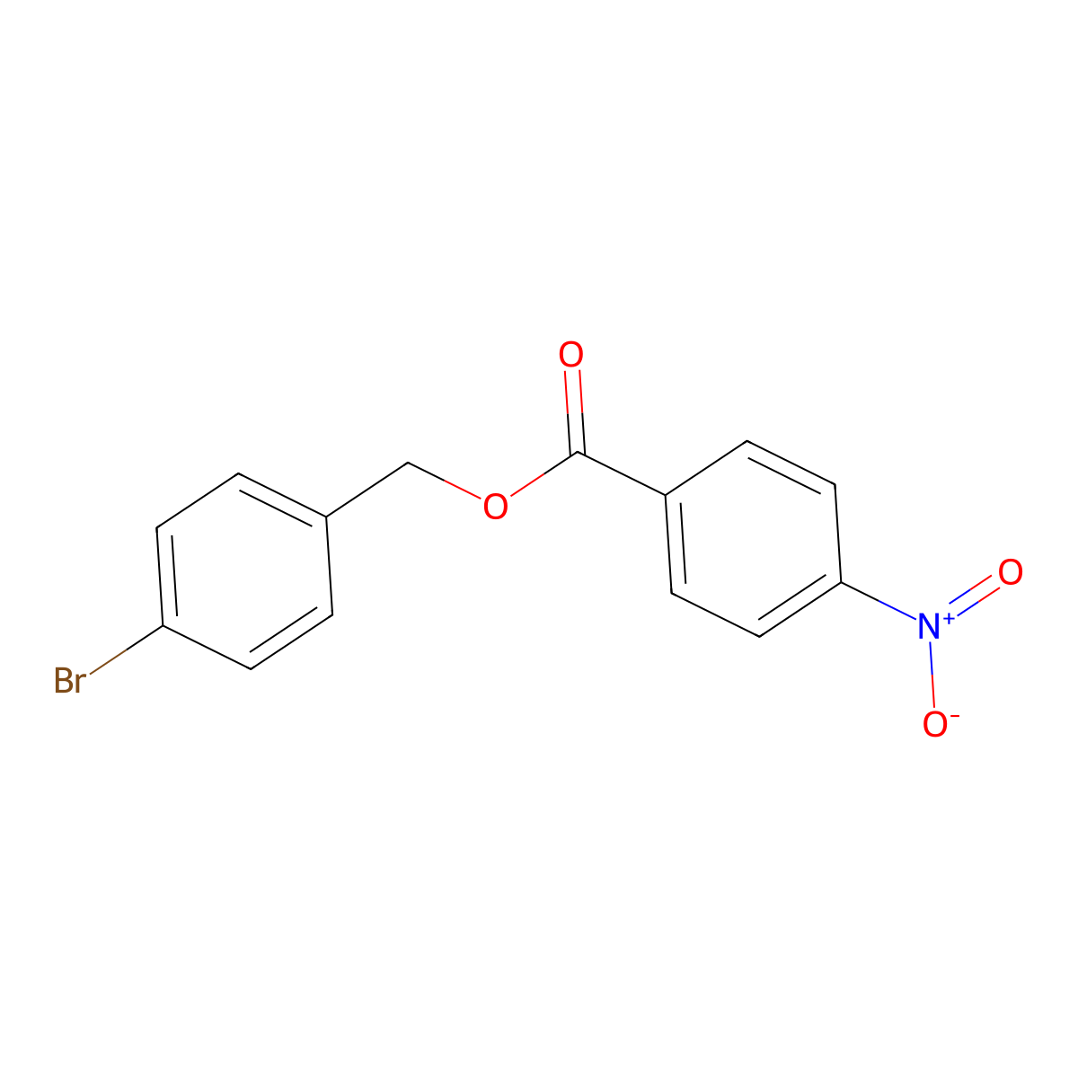 (4-Bromophenyl)methyl 4-nitrobenzoate molecular structure, CAS 53218-06-7