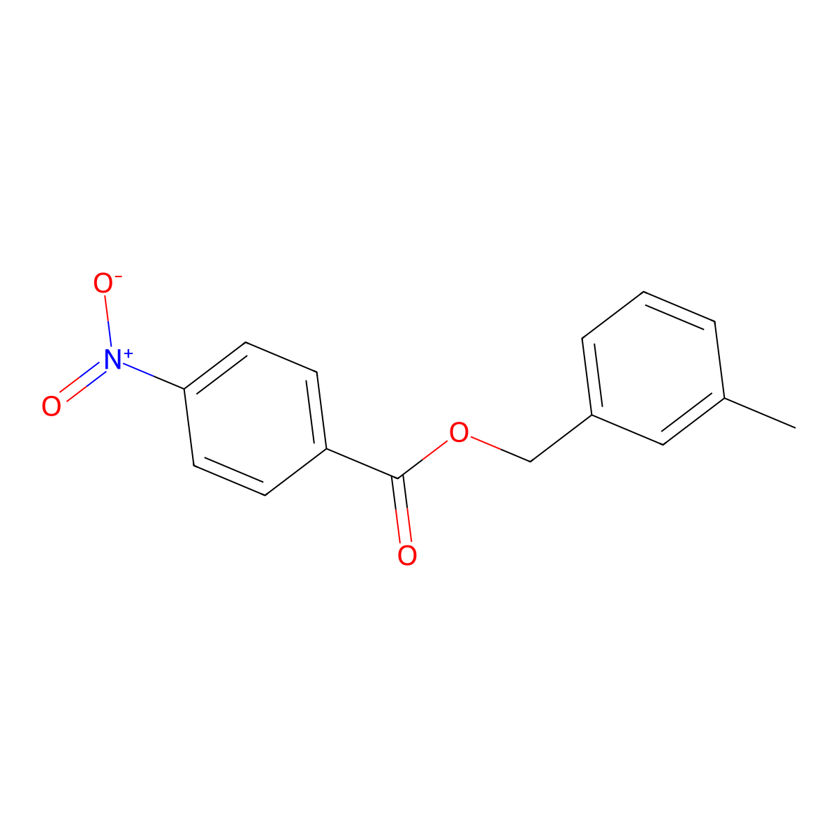 (3-Methylphenyl)methyl 4-nitrobenzoate molecular structure, CAS 53218-08-9