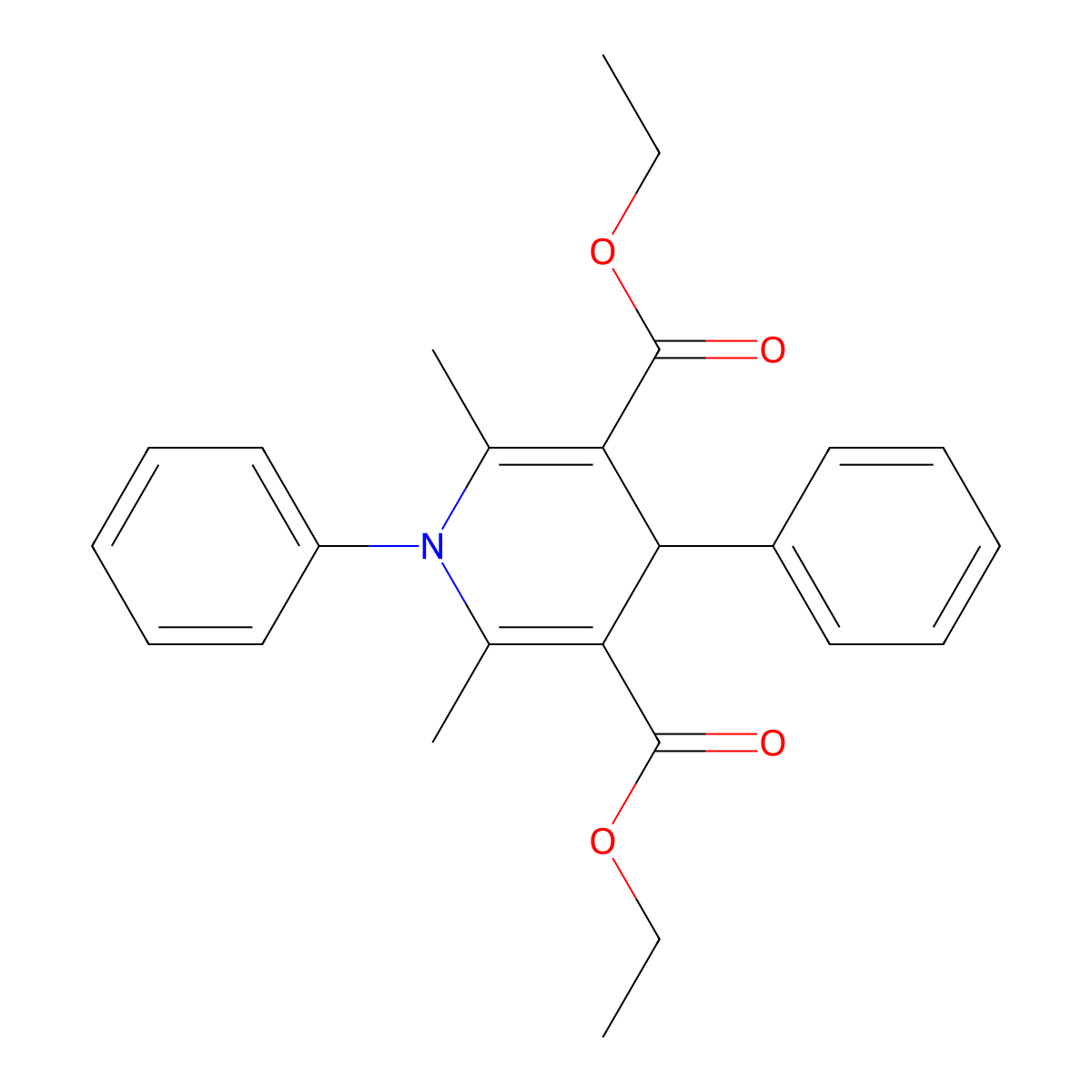 diethyl 2,6-dimethyl-1,4-diphenyl-4H-pyridine-3,5-dicarboxylate molecular structure, CAS 53219-37-7
