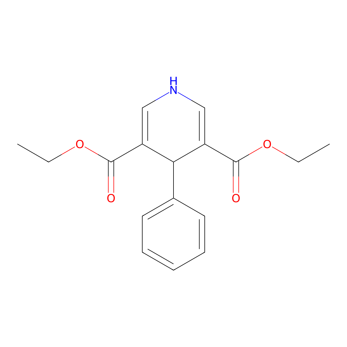 Diethyl 4-phenyl-1,4-dihydropyridine-3,5-dicarboxylate molecular structure, CAS 53219-65-1