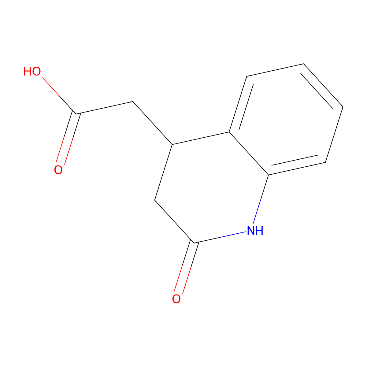 2-(2-Oxo-1,2,3,4-tetrahydroquinolin-4-yl)acetic acid molecular structure, CAS 5322-05-4