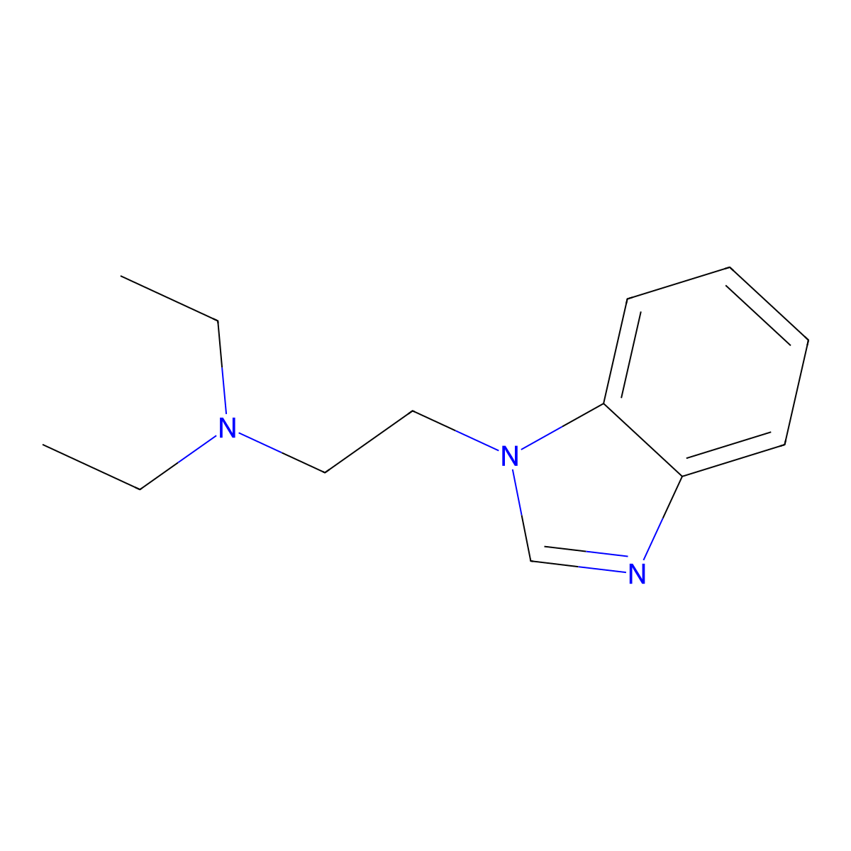 2-(1H-benzimidazol-1-yl)-N,N-diethylethanamine molecular structure, CAS 5322-89-4