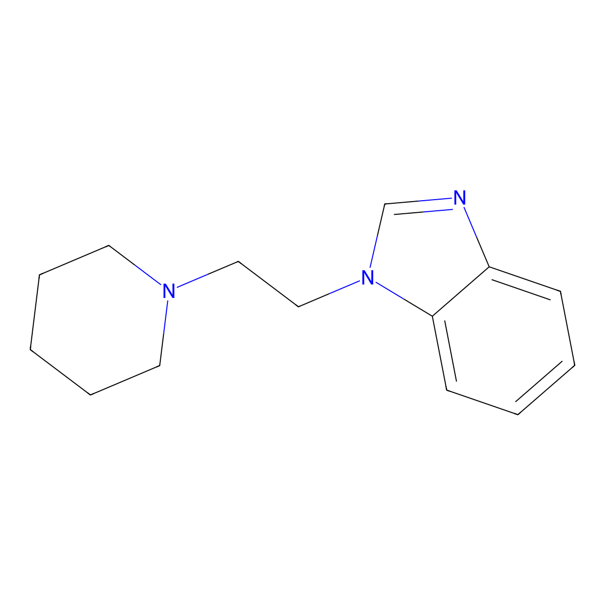 1H-Benzimidazole, 1-[2-(1-piperidinyl)ethyl]- molecular structure, CAS 5322-91-8