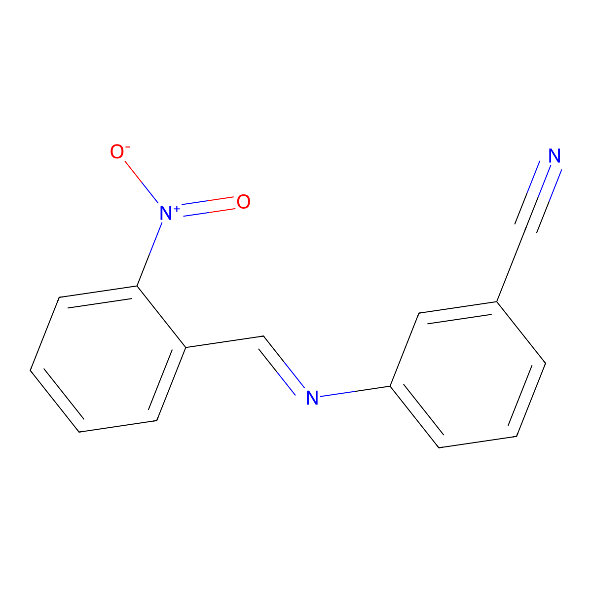 3-[(2-Nitrophenyl)methylideneamino]benzonitrile molecular structure, CAS 5322-97-4