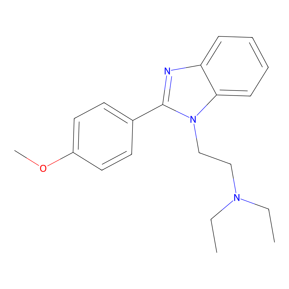 Benzimidazole, 1-(2-(diethylamino)ethyl)-2-(p-methoxyphenyl)- molecular structure, CAS 5322-99-6