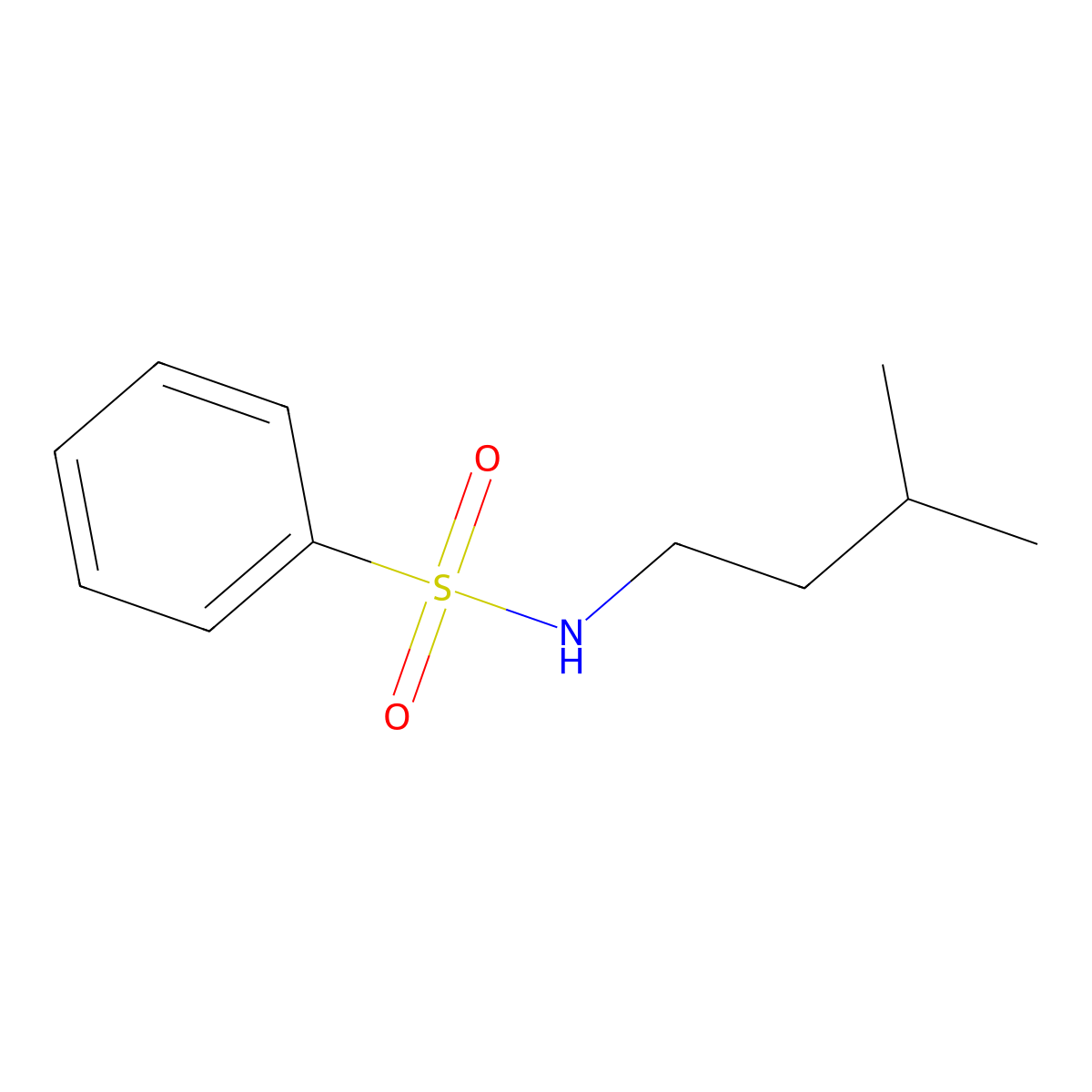 N-(3-methylbutyl)benzenesulfonamide molecular structure, CAS 53226-43-0