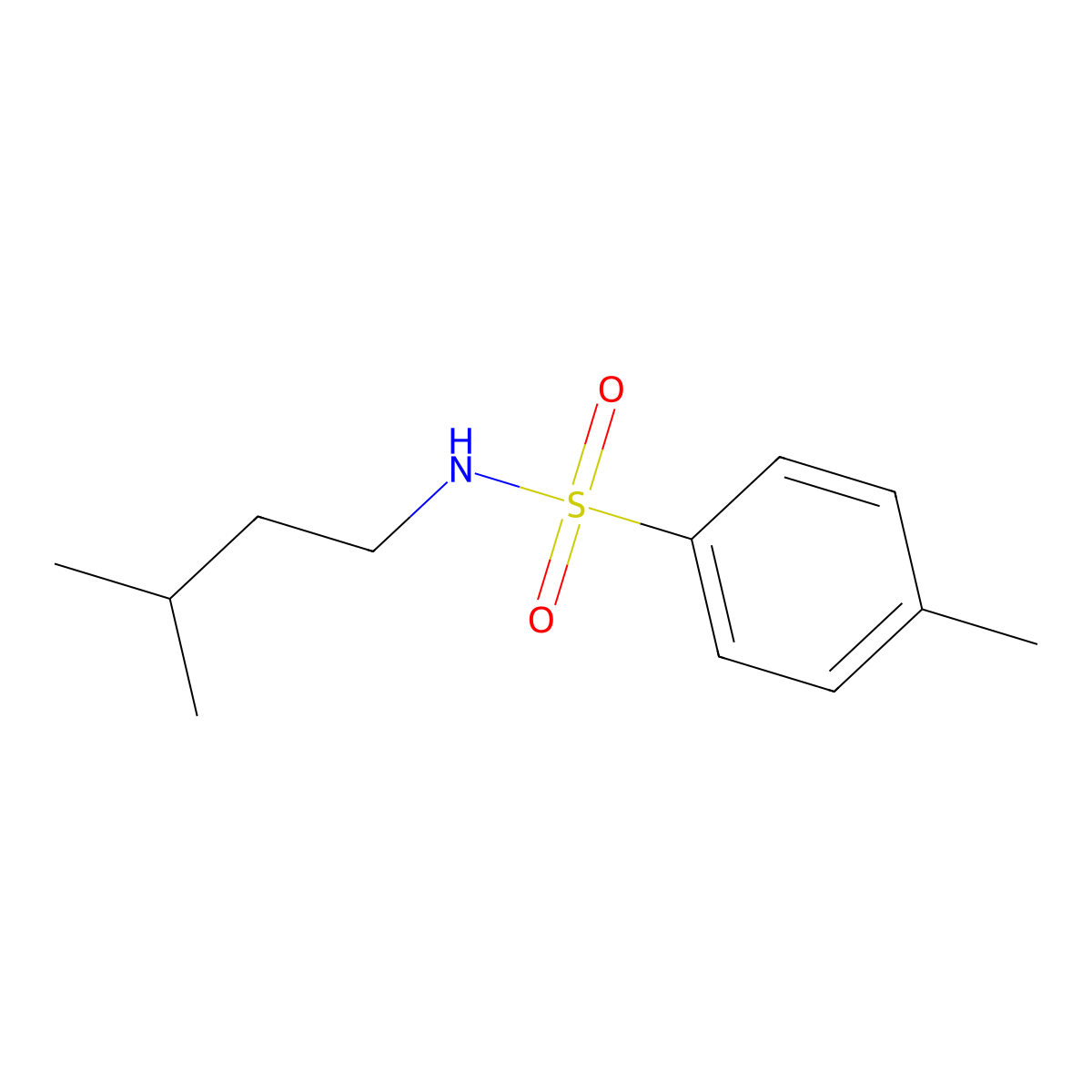 4-methyl-N-(3-methylbutyl)benzenesulfonamide molecular structure, CAS 53226-44-1