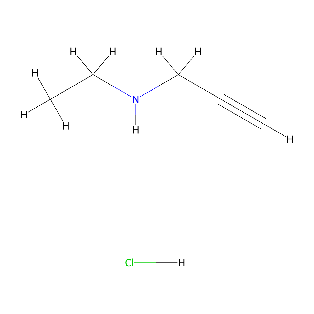Ethyl(prop-2-yn-1-yl)amine hydrochloride molecular structure, CAS 53227-33-1