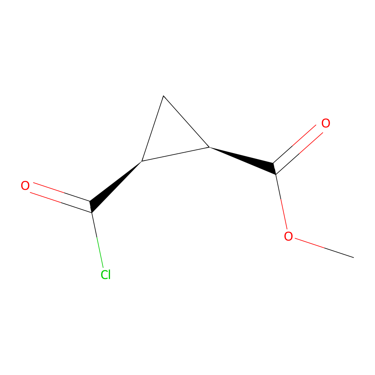 rac-(1R,2S)-methyl 2-(chlorocarbonyl)cyclopropanecarboxylate molecular structure, CAS 53229-56-4
