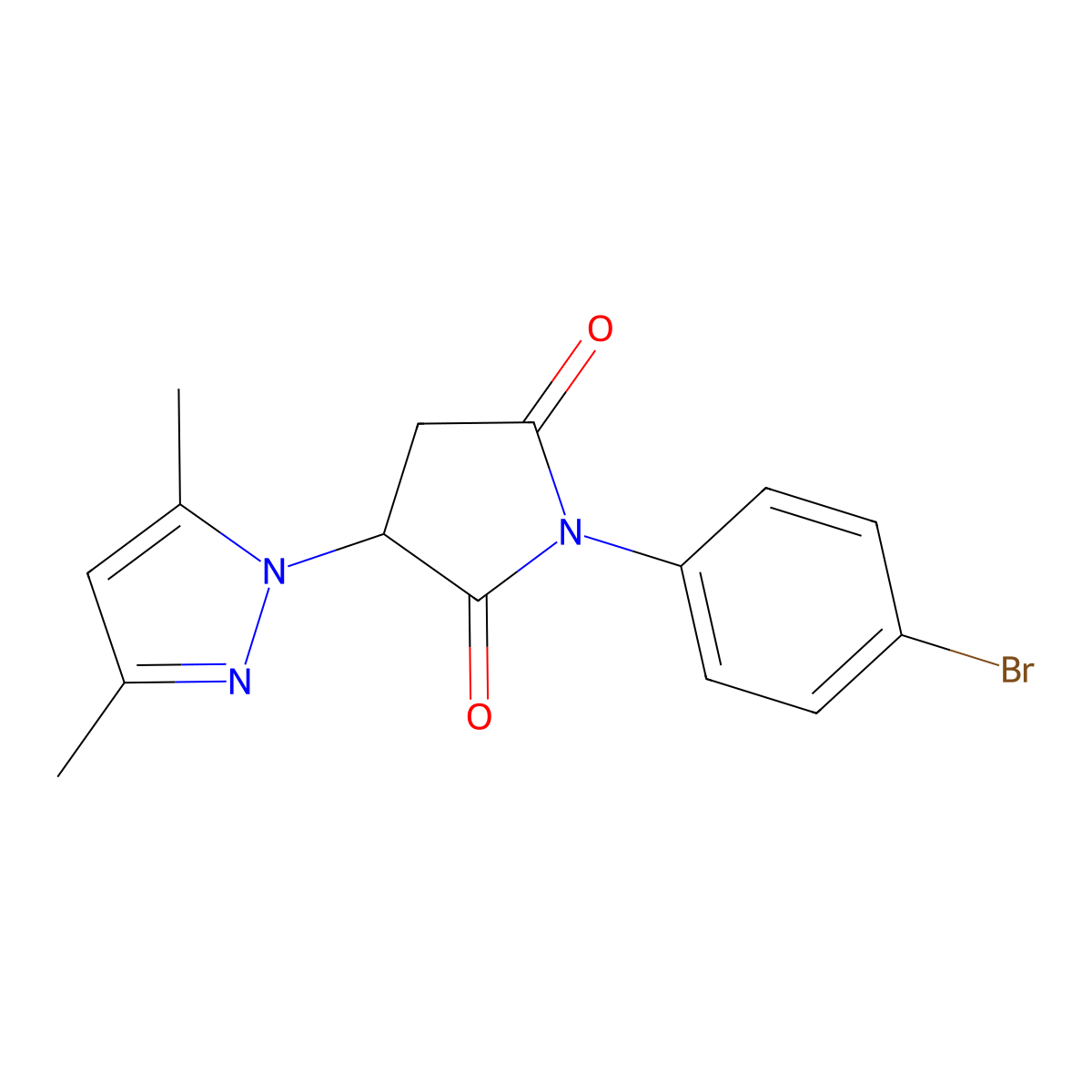 1-(4-Bromophenyl)-3-(3,5-dimethylpyrazol-1-yl)pyrrolidine-2,5-dione molecular structure, CAS 5323-09-1