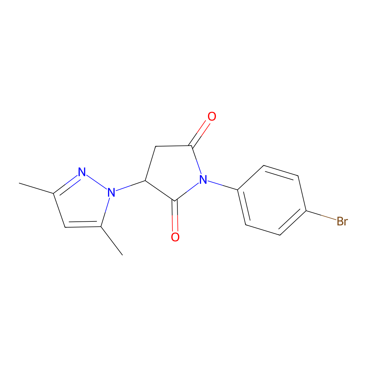 1-(4-Bromophenyl)-3-(3,5-dimethylpyrazol-1-yl)pyrrolidine-2,5-dione molecular structure, CAS 5323-09-1