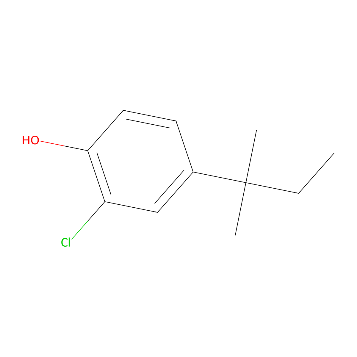 2-Chloro-4-(2-methylbutan-2-yl)phenol molecular structure, CAS 5323-65-9