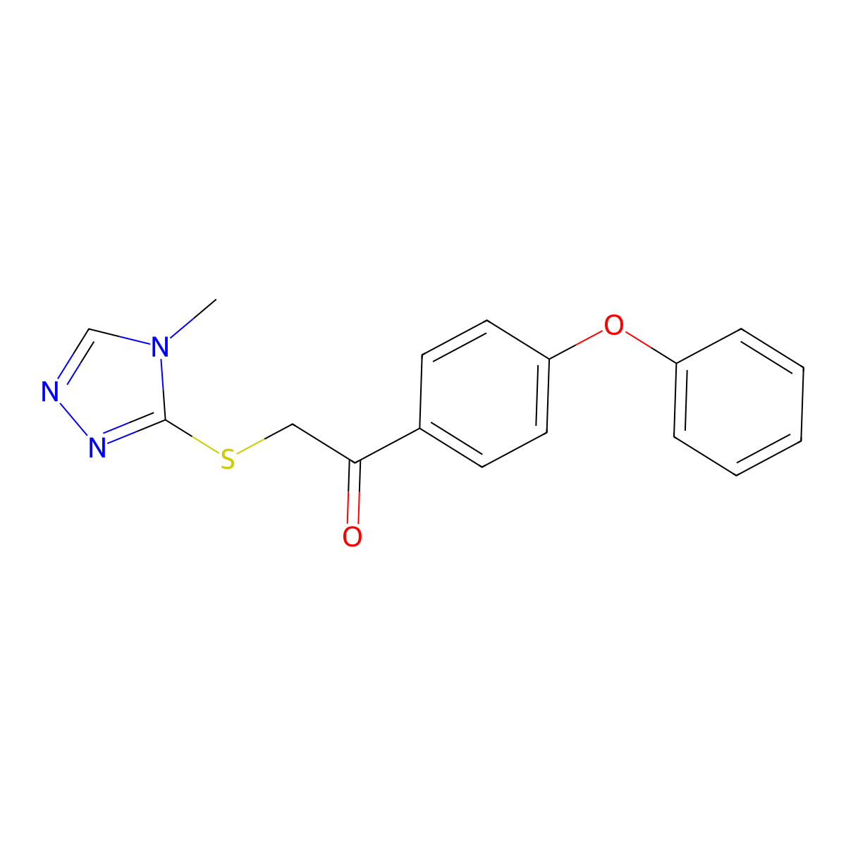 2-[(4-methyl-4H-1,2,4-triazol-3-yl)sulfanyl]-1-(4-phenoxyphenyl)ethanone molecular structure, CAS 5323-93-3