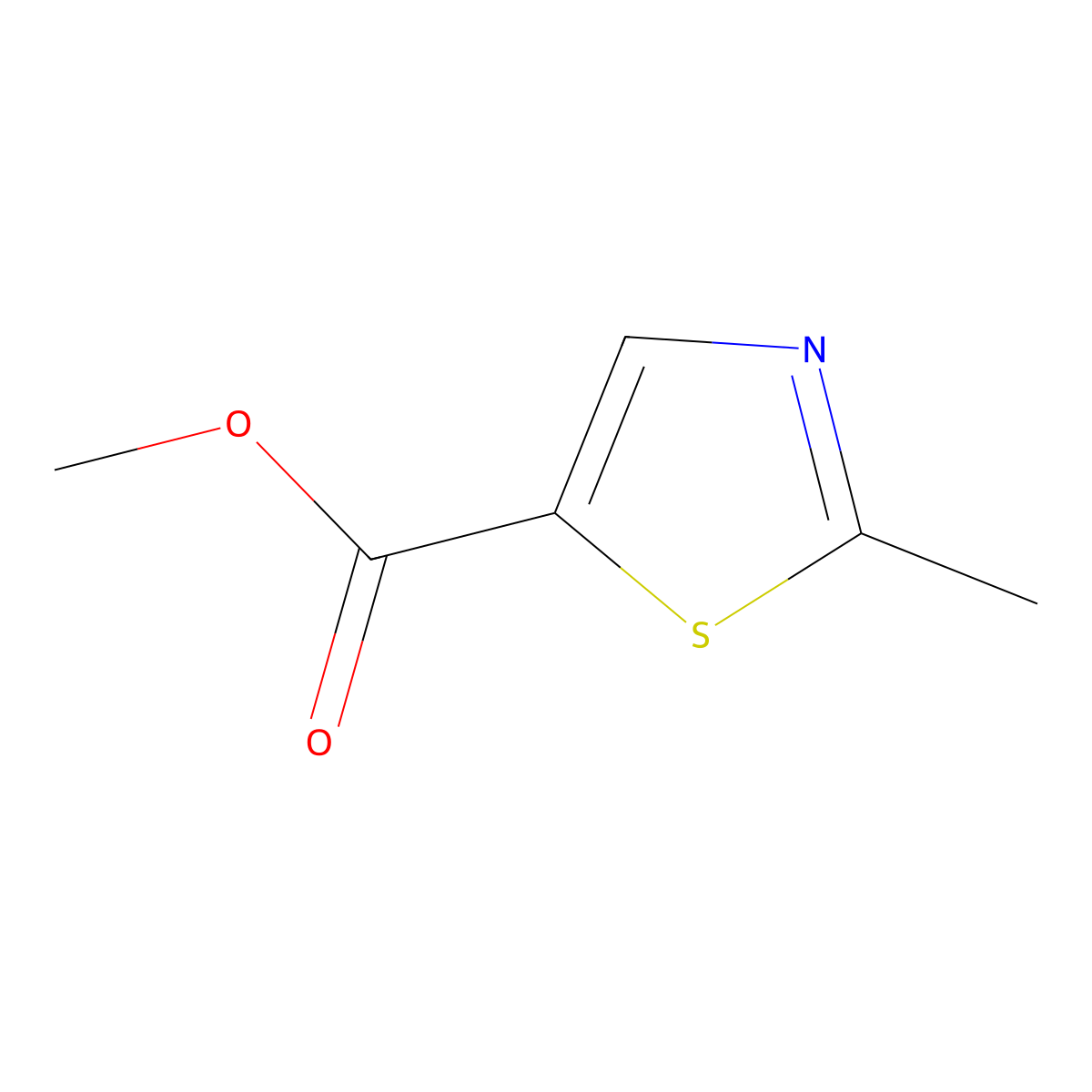 Methyl 2-methyl-1,3-thiazole-5-carboxylate molecular structure, CAS 53233-90-2