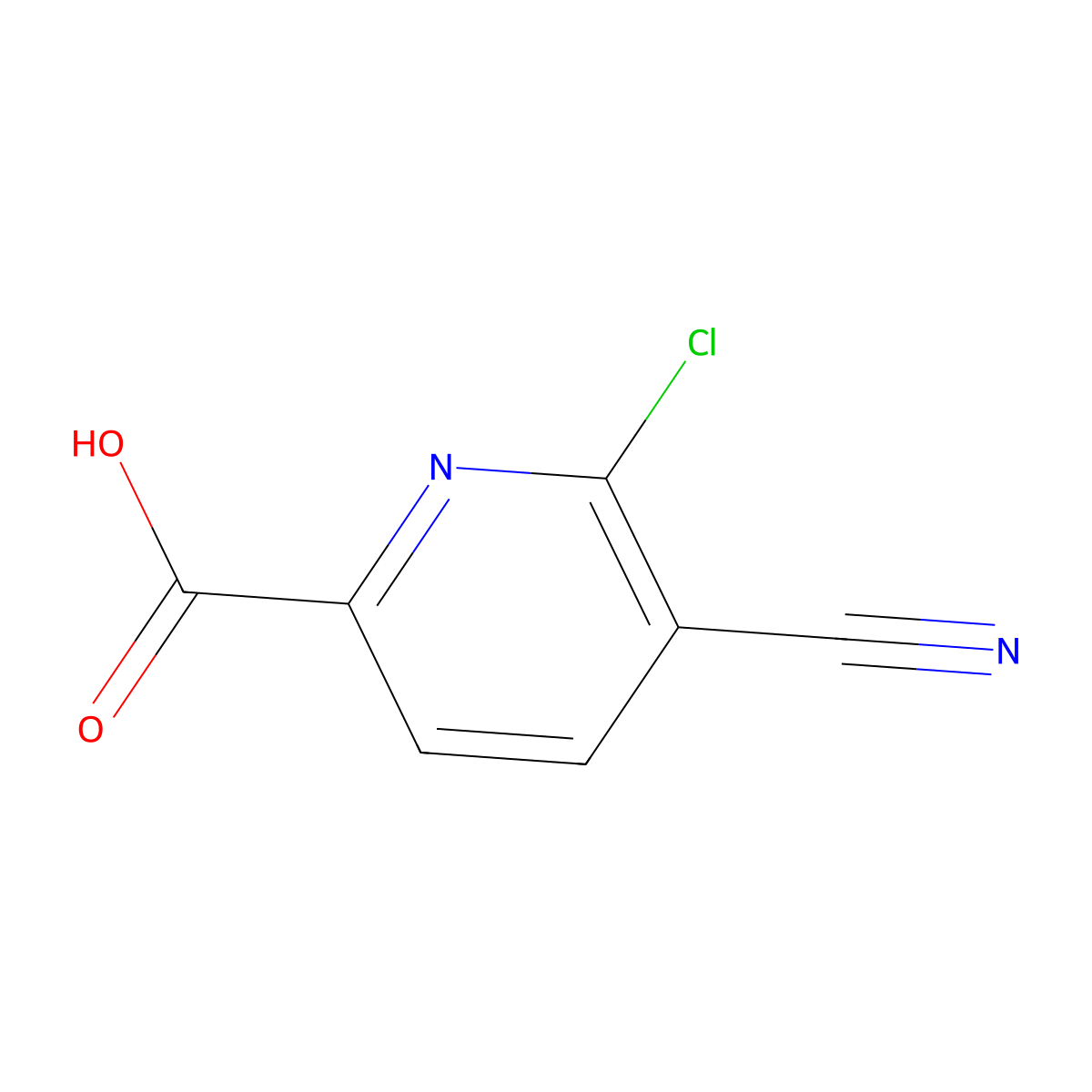 6-Chloro-5-cyanopyridine-2-carboxylic acid molecular structure, CAS 53234-56-3