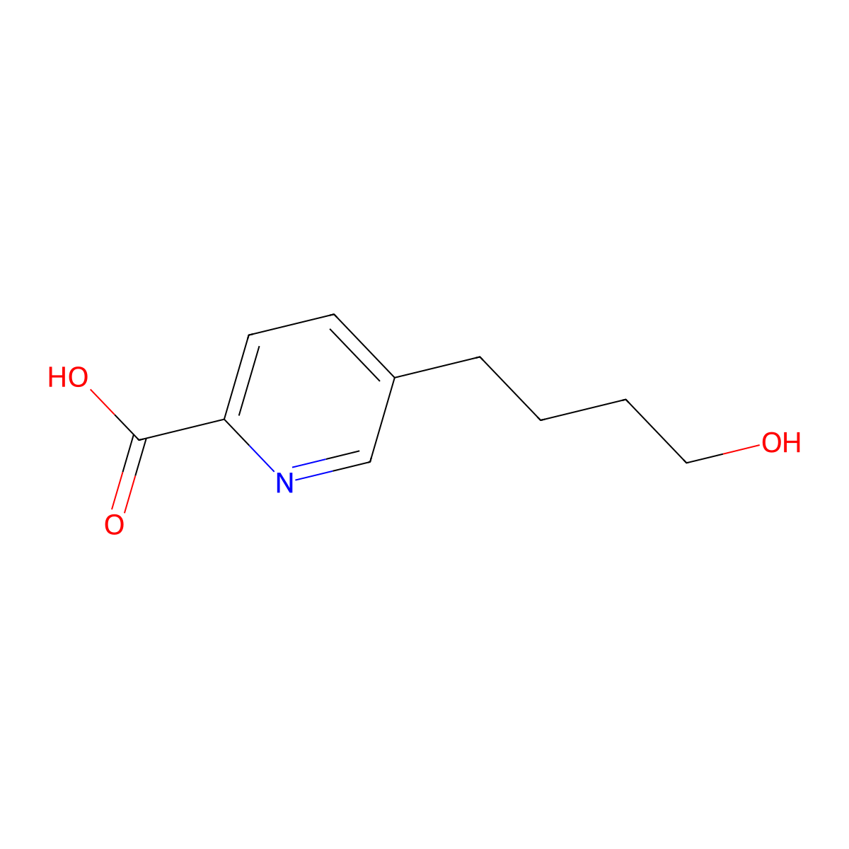 5-(4-Hydroxybutyl)pyridine-2-carboxylic acid molecular structure, CAS 53234-62-1