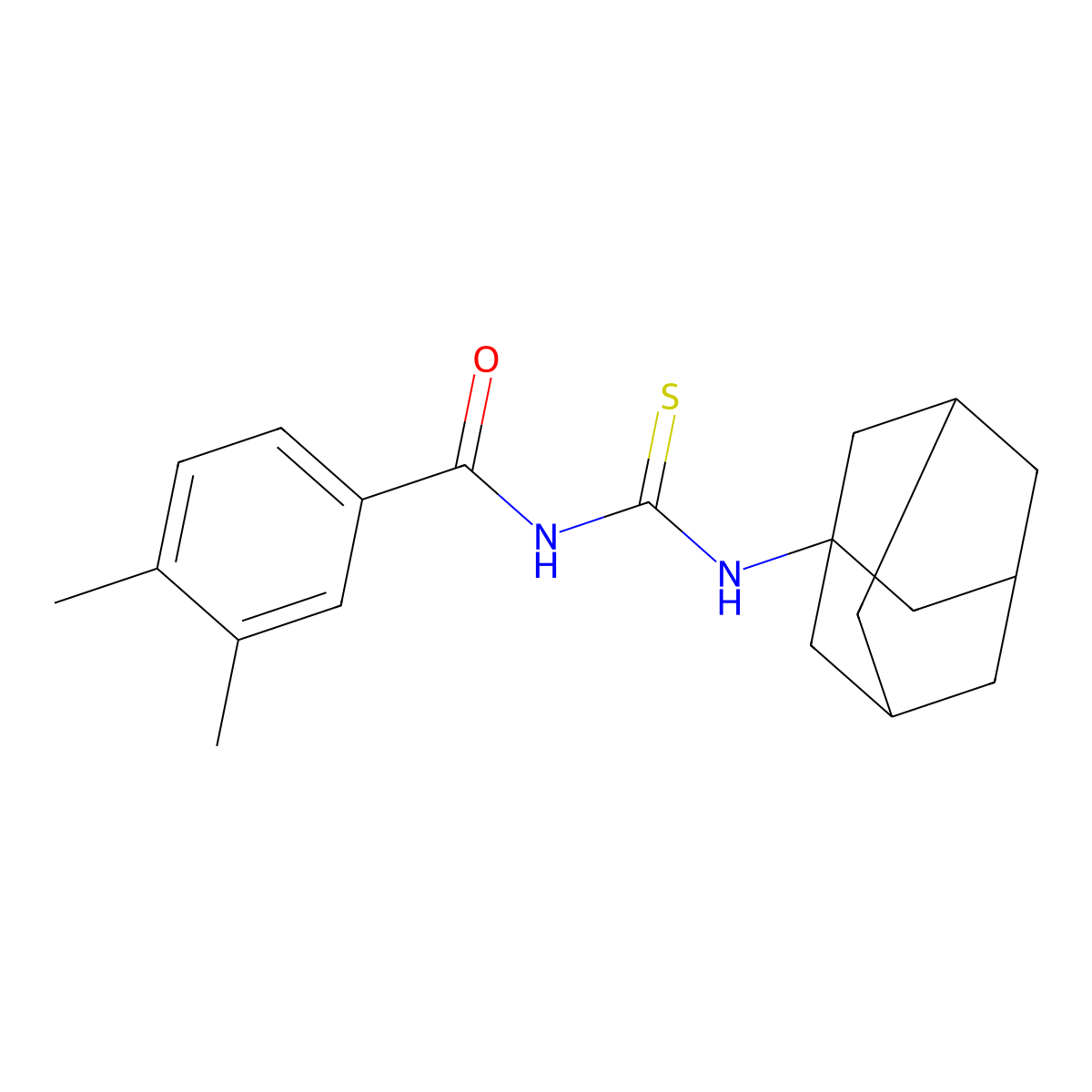 N-(1-adamantylcarbamothioyl)-3,4-dimethylbenzamide molecular structure, CAS 532386-79-1