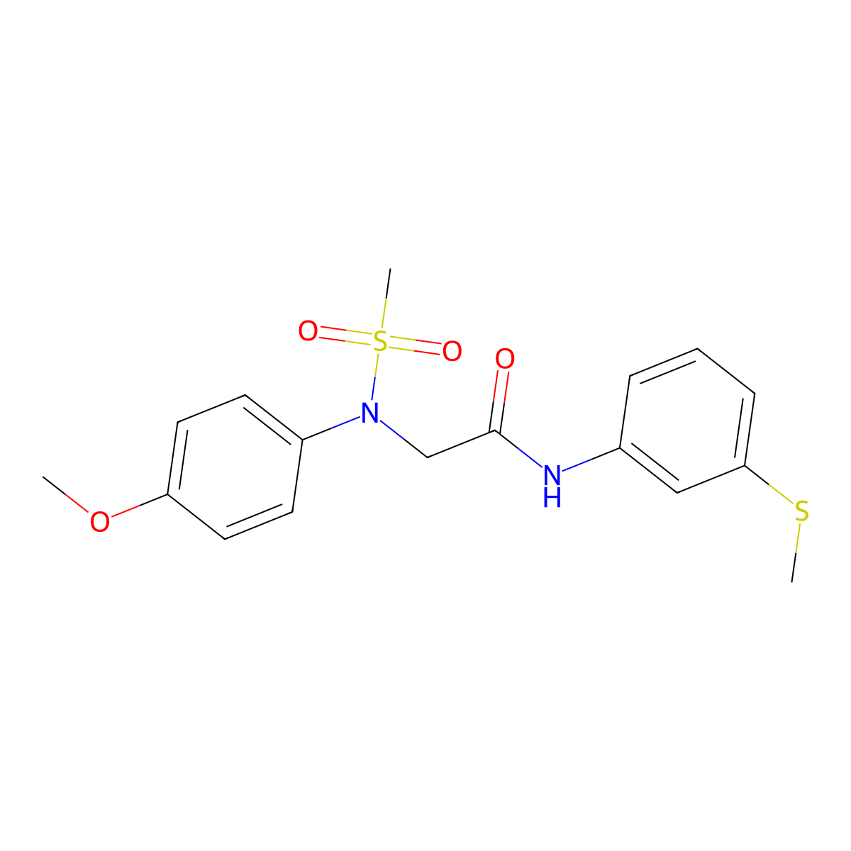 2-(4-methoxy-N-methylsulfonylanilino)-N-(3-methylsulfanylphenyl)acetamide molecular structure, CAS 532386-91-7
