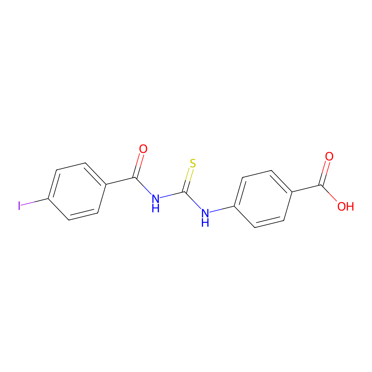 4-[(4-Iodobenzoyl)carbamothioylamino]benzoic acid molecular structure, CAS 532387-05-6