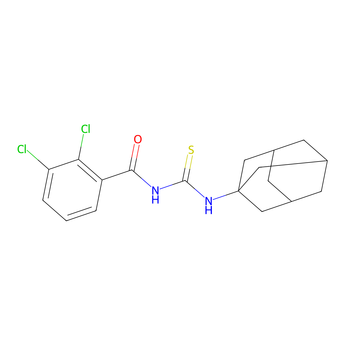 N-(1-adamantyl)-N'-(2,3-dichlorobenzoyl)thiourea molecular structure, CAS 532388-92-4