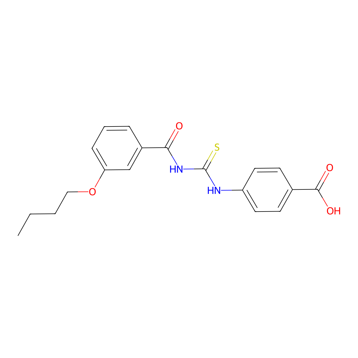 4-({[(3-Butoxyphenyl)carbonyl]carbamothioyl}amino)benzoic acid molecular structure, CAS 532389-78-9