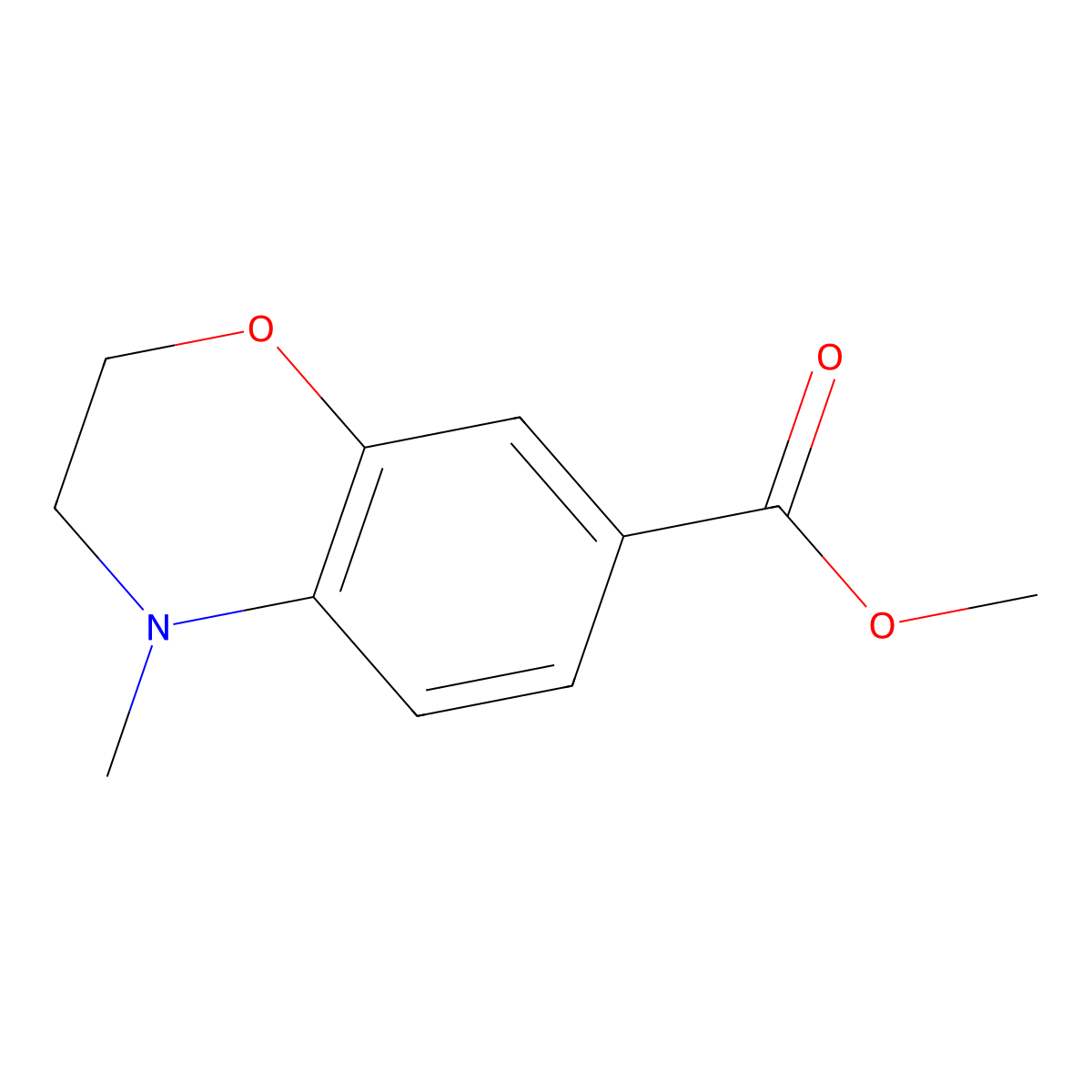 methyl 4-methyl-3,4-dihydro-2H-benzo[b][1,4]oxazine-7-carboxylate molecular structure, CAS 532391-91-6