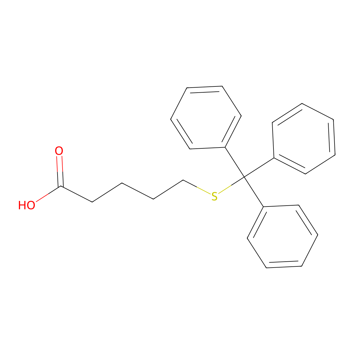 5-(Tritylthio)pentanoic acid molecular structure, CAS 532392-51-1