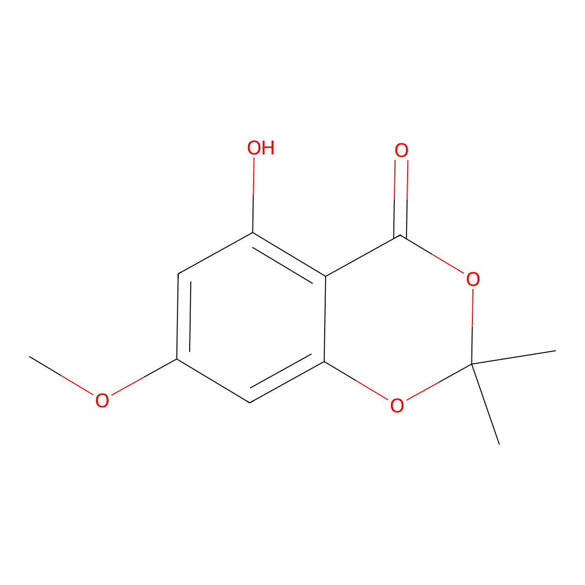 5-hydroxy-7-methoxy-2,2-dimethyl-4H-benzo[d][1,3]dioxin-4-one molecular structure, CAS 532394-23-3