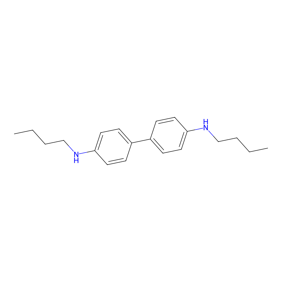 4,4'-Bis(dibutylamino)biphenyl molecular structure, CAS 5324-31-2