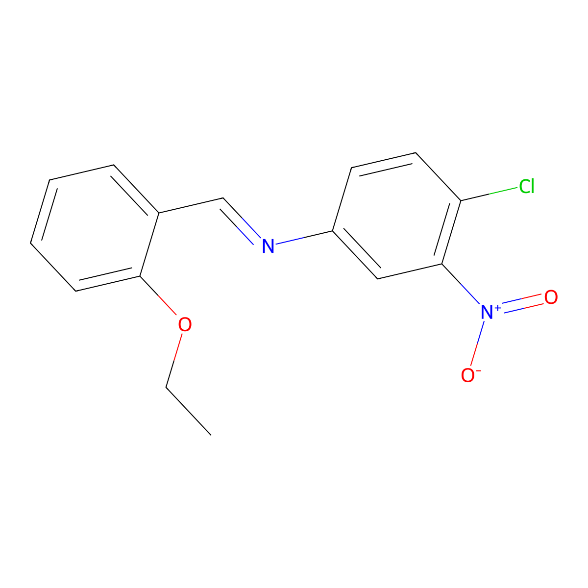 4-chloro-N-(2-ethoxybenzylidene)-3-nitroaniline molecular structure, CAS 5324-49-2