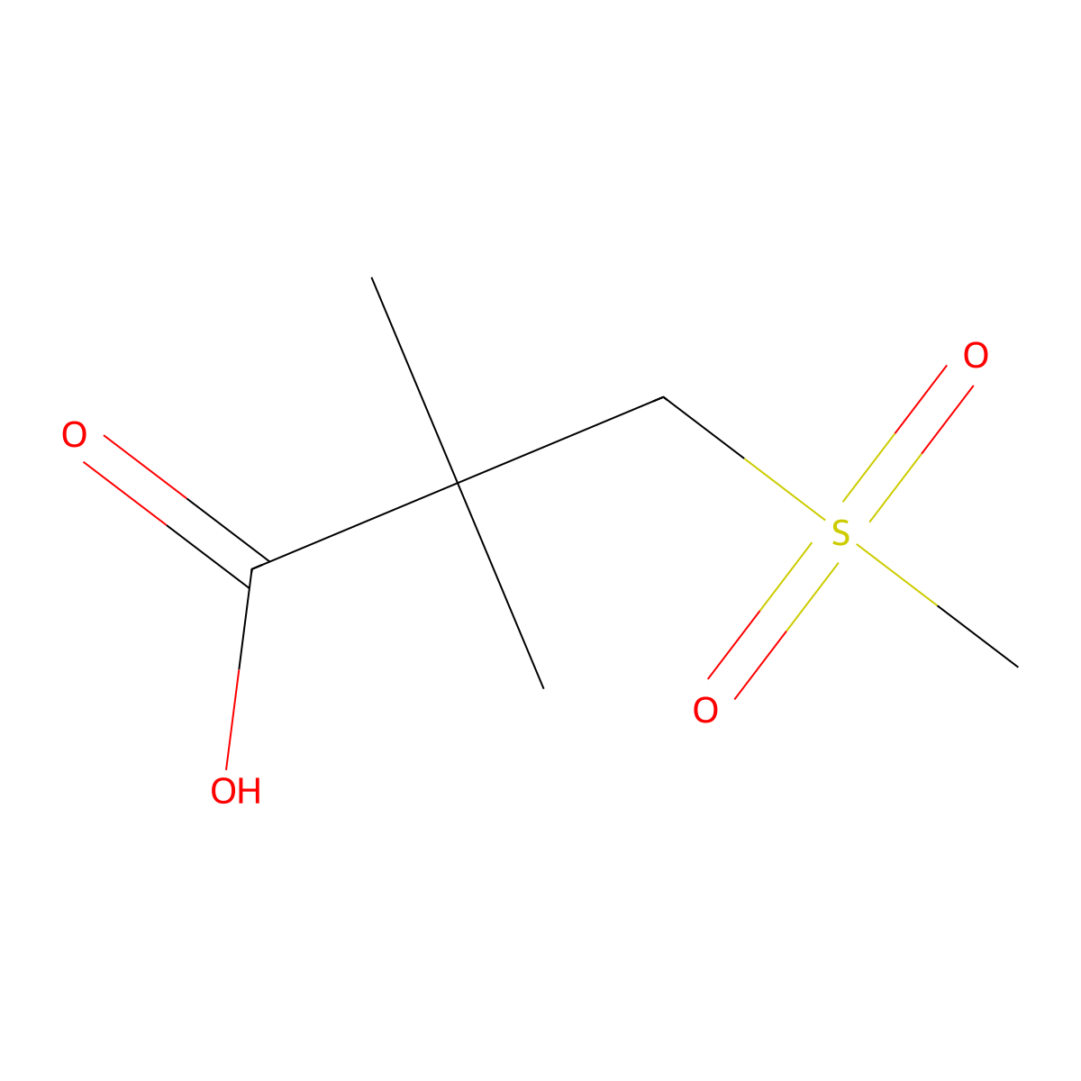 3-Methanesulfonyl-2,2-dimethylpropanoic acid molecular structure, CAS 5324-67-4