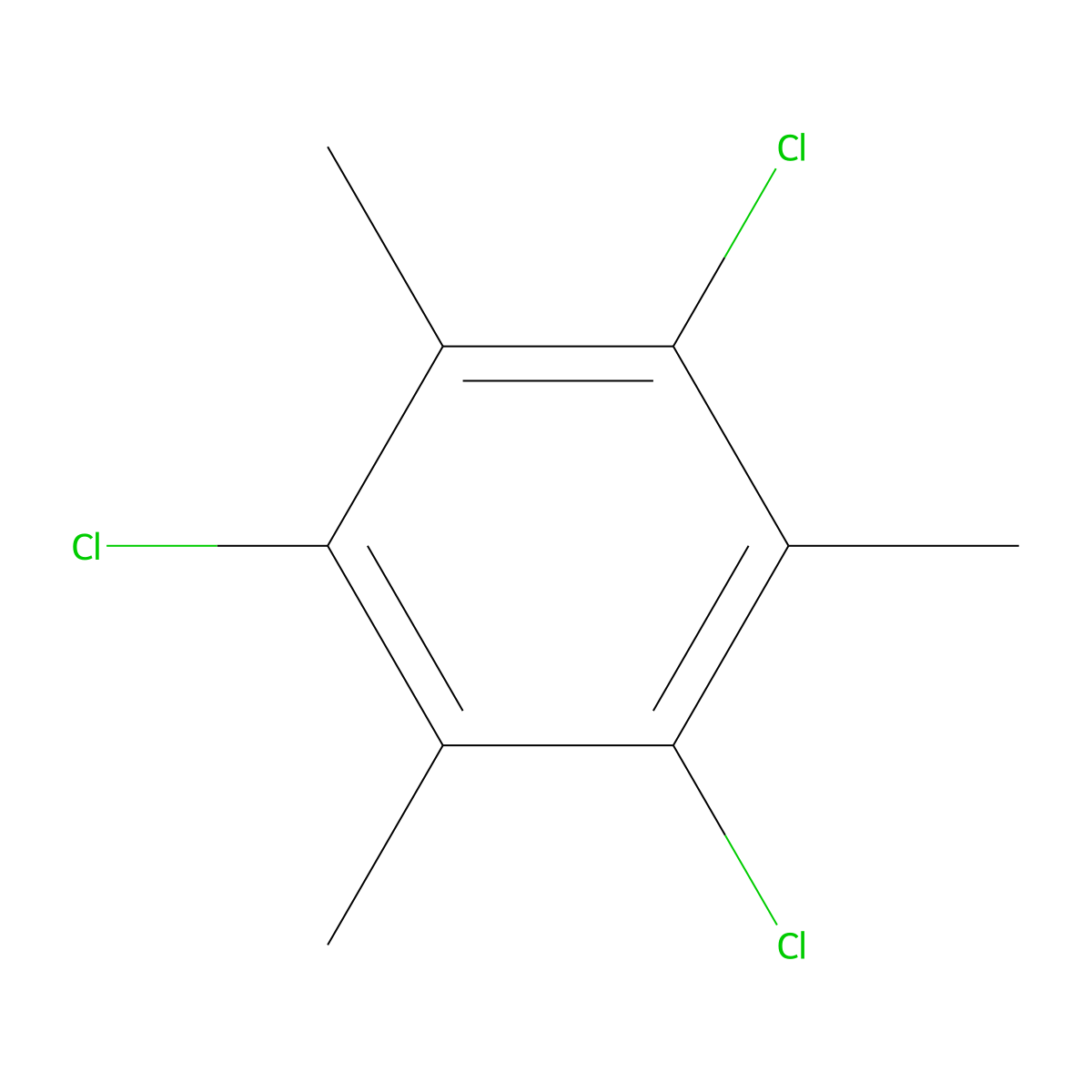 1,3,5-Trichloro-2,4,6-trimethylbenzene molecular structure, CAS 5324-68-5