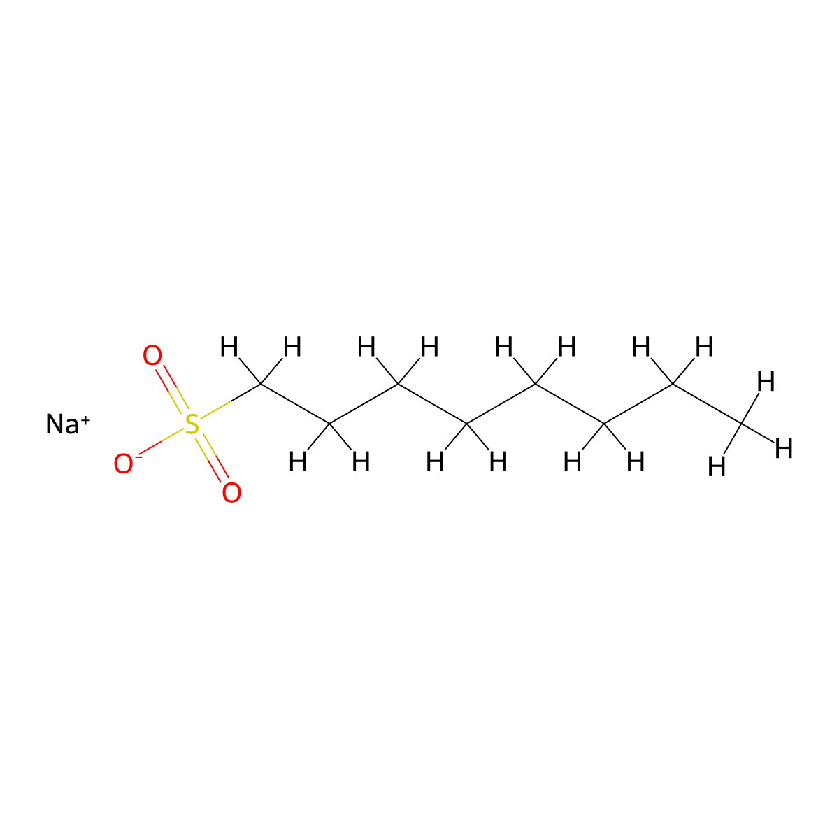 sodium octane-1-sulfonate molecular structure, CAS 5324-84-5