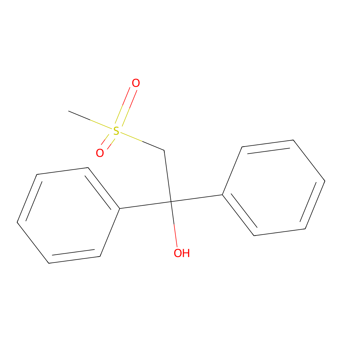 2-(Methylsulfonyl)-1,1-diphenylethanol molecular structure, CAS 5324-89-0