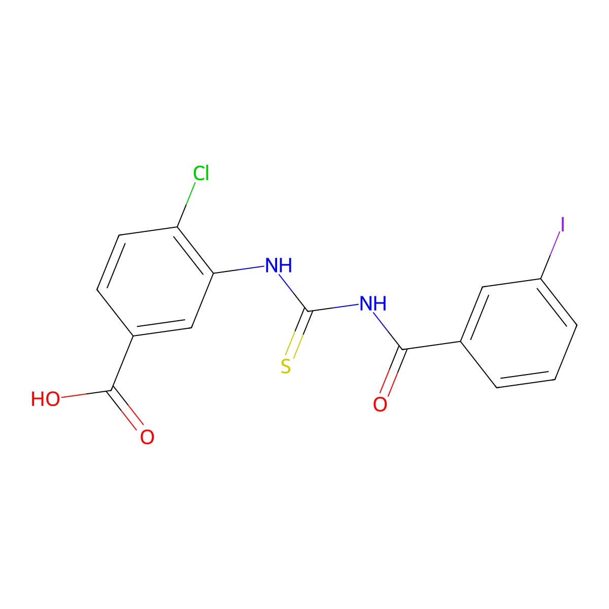4-Chloro-3-({[(3-iodophenyl)carbonyl]carbamothioyl}amino)benzoic acid molecular structure, CAS 532405-21-3
