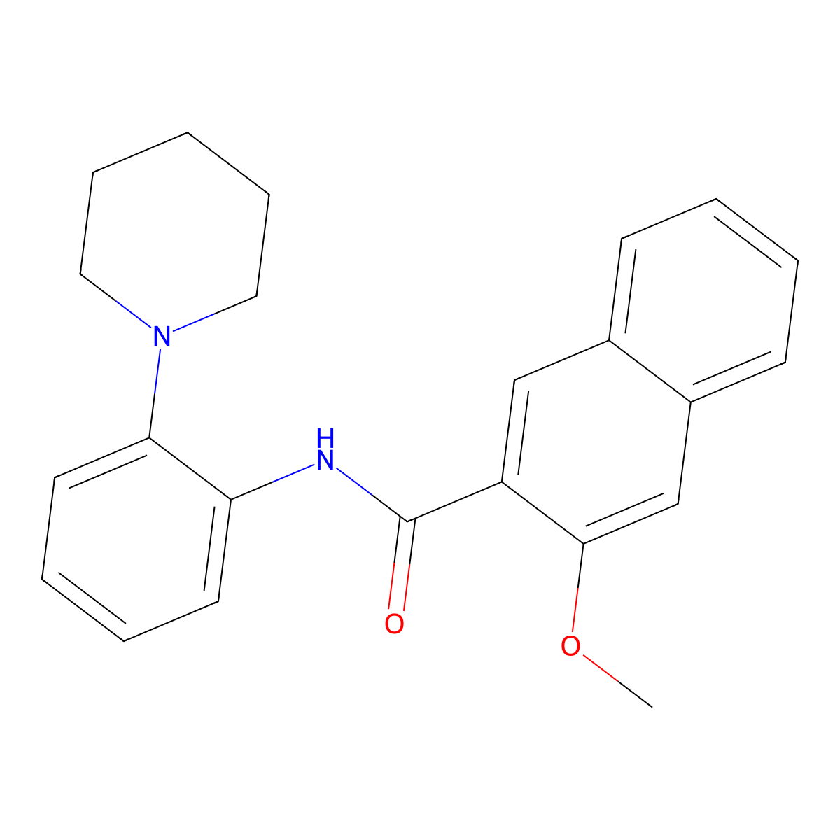 3-methoxy-N-(2-piperidin-1-ylphenyl)naphthalene-2-carboxamide molecular structure, CAS 532406-11-4