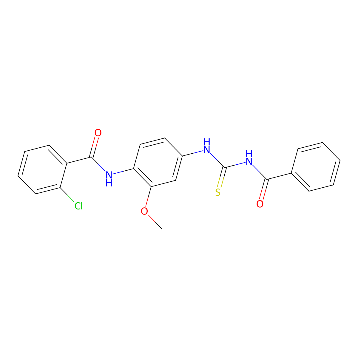 N-[4-(benzoylcarbamothioylamino)-2-methoxyphenyl]-2-chlorobenzamide molecular structure, CAS 532406-16-9