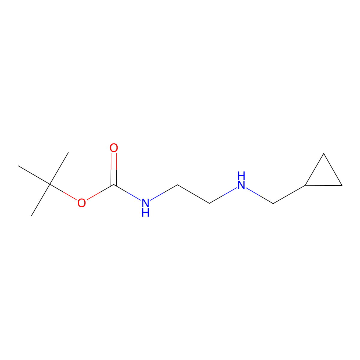 tert-butyl N-(2-((cyclopropylmethyl)amino)ethyl)carbamate molecular structure, CAS 532407-11-7