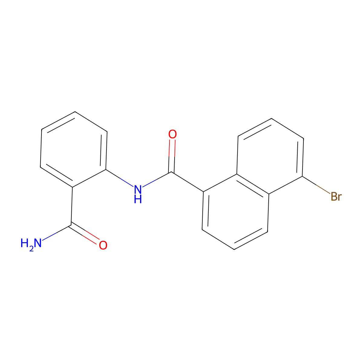 5-bromo-N-(2-carbamoylphenyl)naphthalene-1-carboxamide molecular structure, CAS 532408-95-0