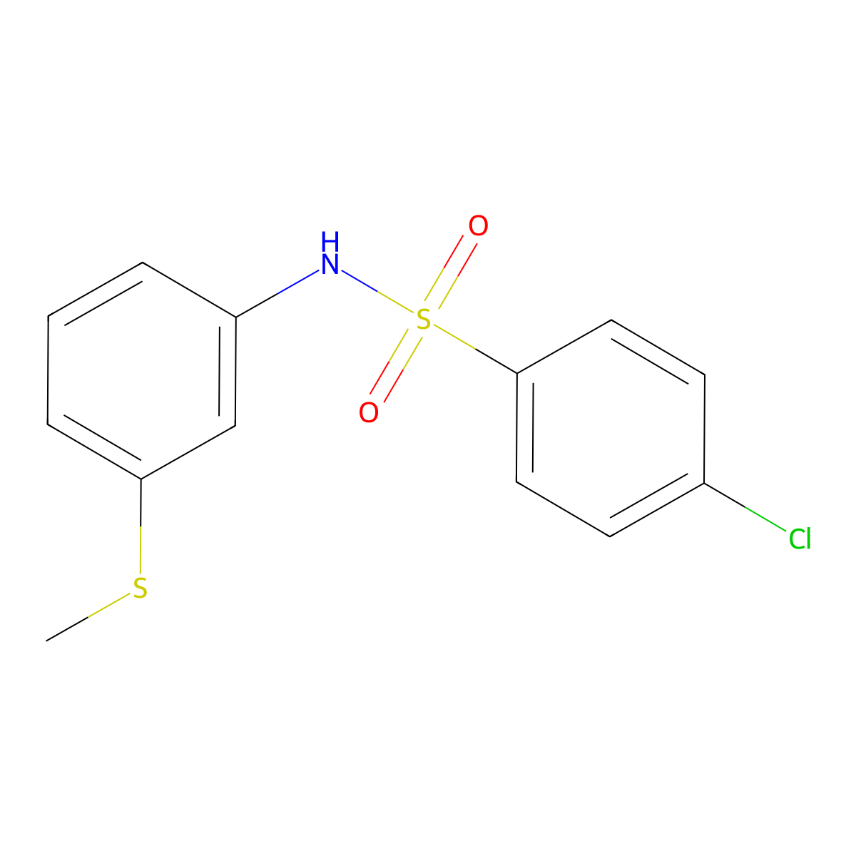 4-chloro-N-[3-(methylsulfanyl)phenyl]benzenesulfonamide molecular structure, CAS 532409-38-4