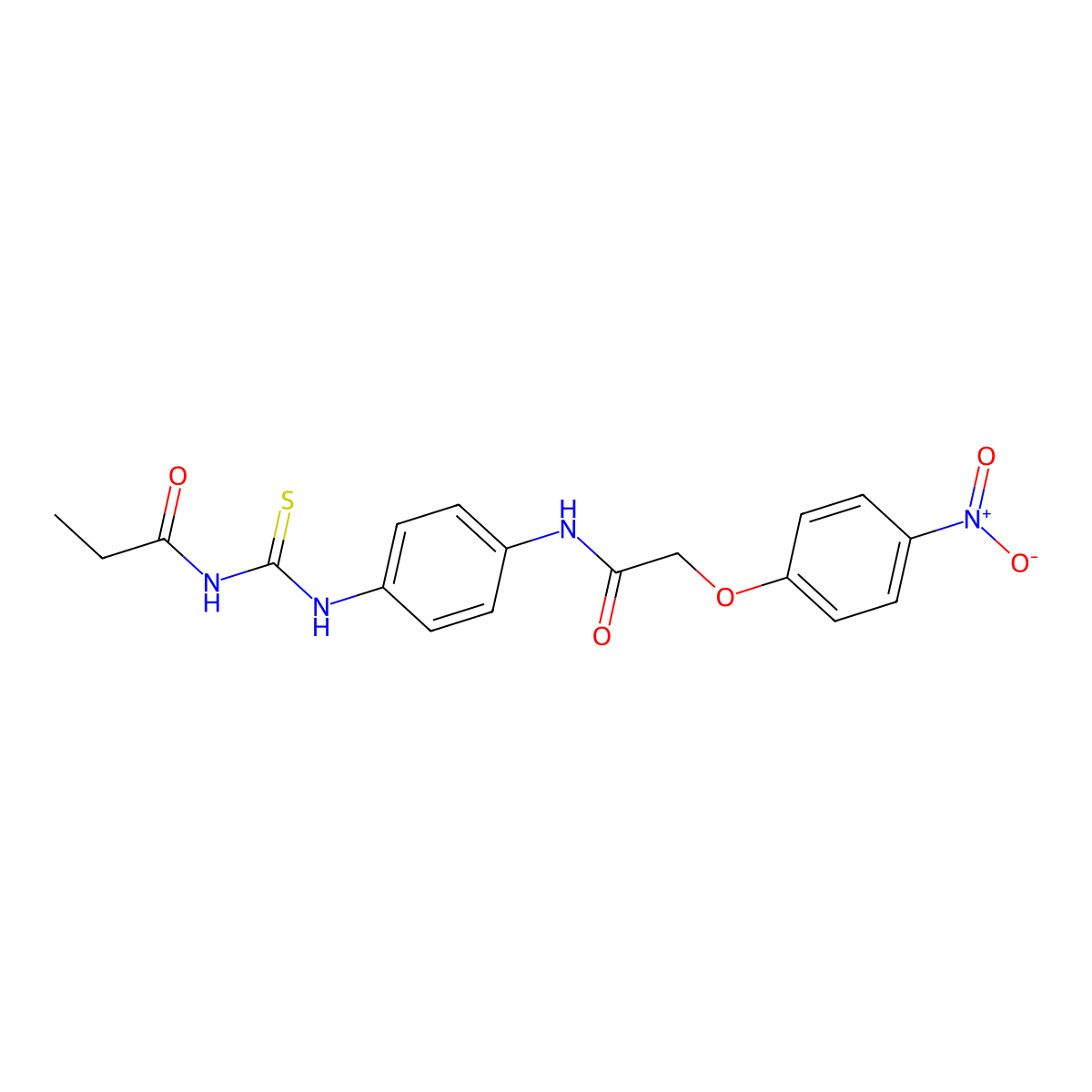 N-[(4-{[(4-nitrophenoxy)acetyl]amino}phenyl)carbamothioyl]propanamide molecular structure, CAS 532409-85-1
