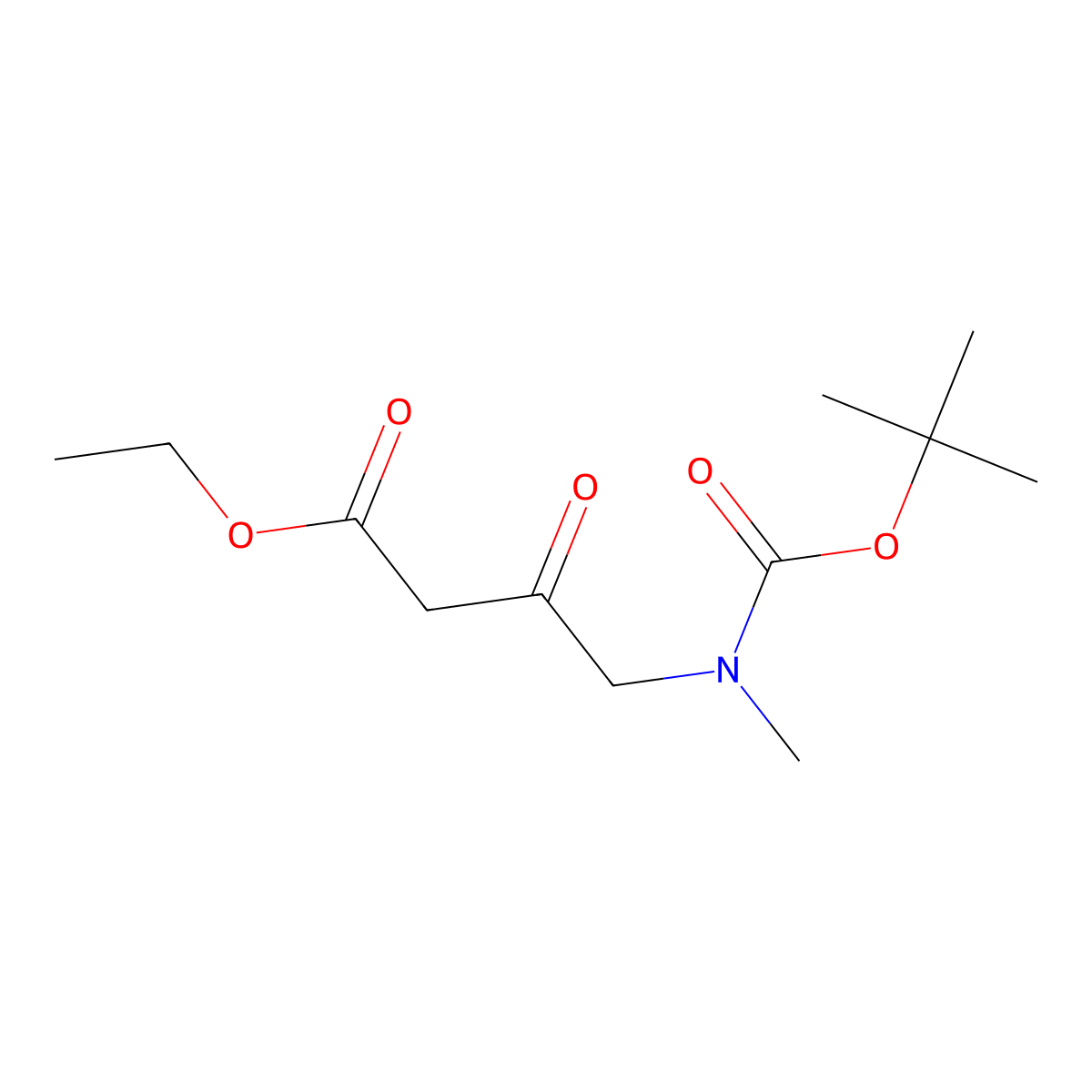 Ethyl 4-((tert-butoxycarbonyl)(methyl)amino)-3-oxobutanoate molecular structure, CAS 532410-42-7