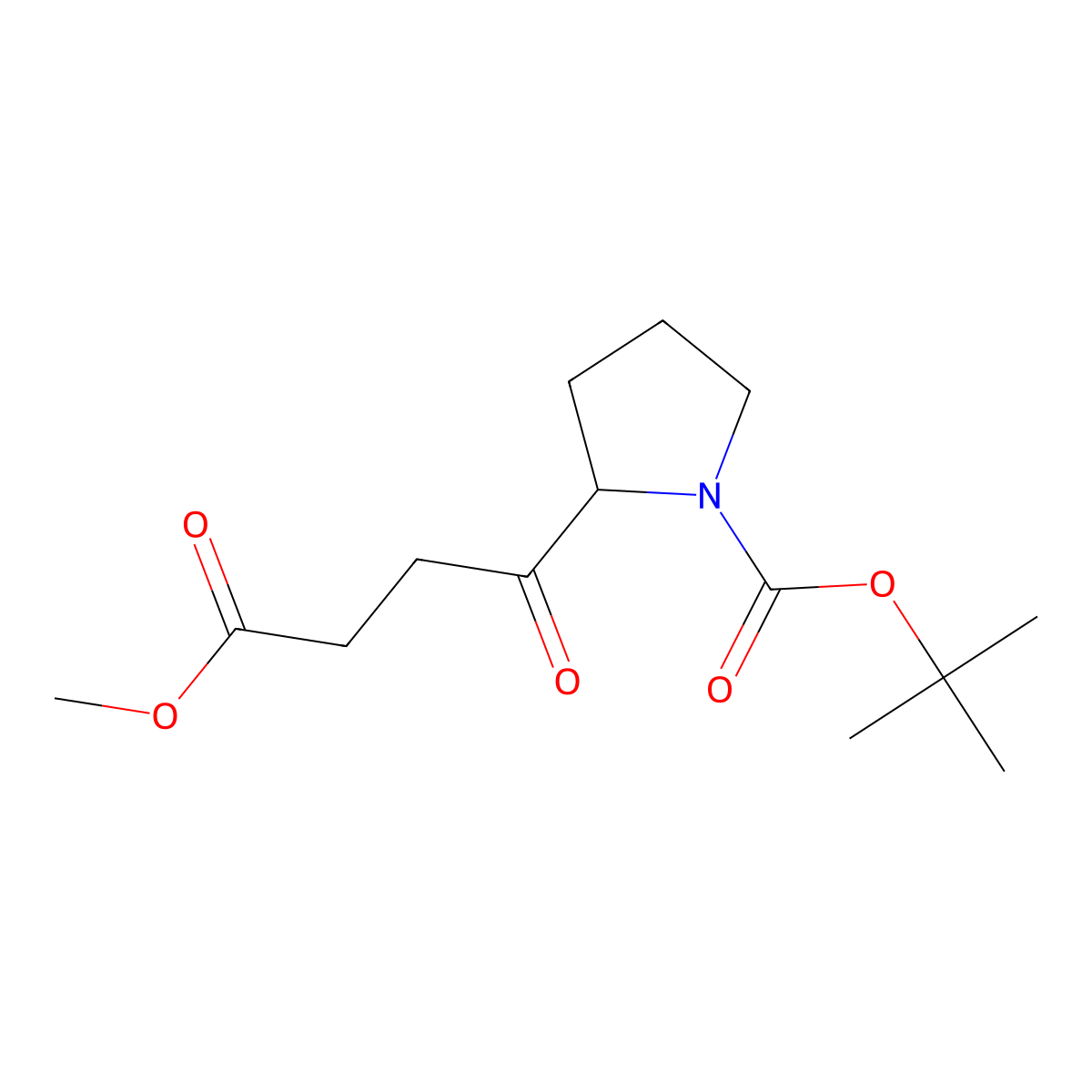 Tert-butyl 2-(4-methoxy-4-oxobutanoyl)pyrrolidine-1-carboxylate molecular structure, CAS 532410-47-2