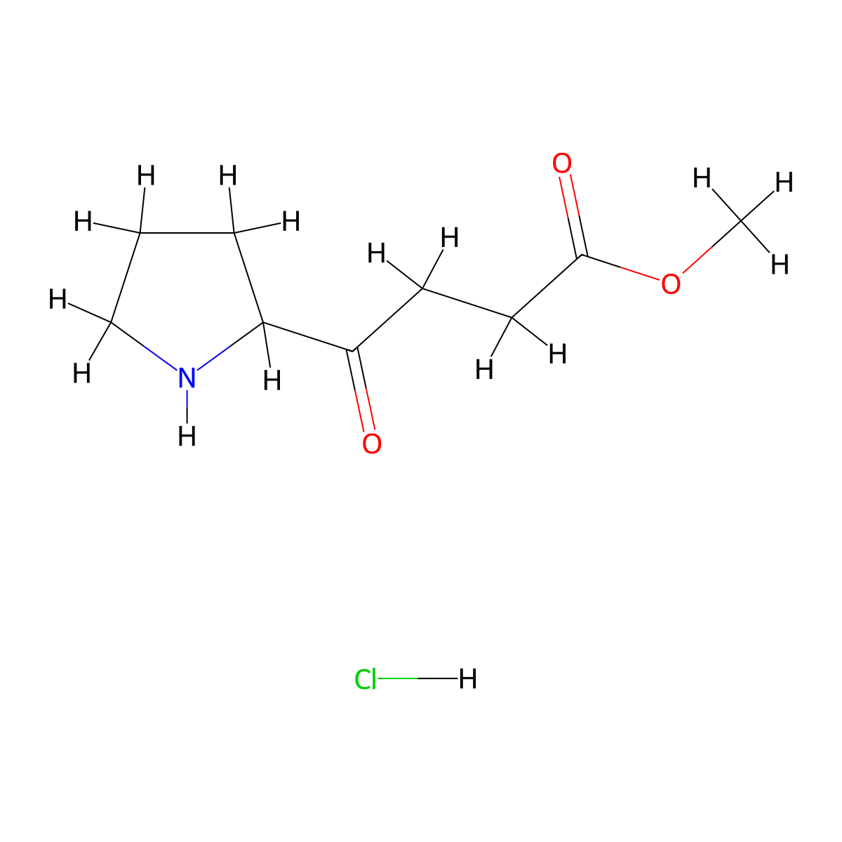 Methyl 4-oxo-4-(pyrrolidin-2-yl)butanoate hydrochloride molecular structure, CAS 532410-51-8