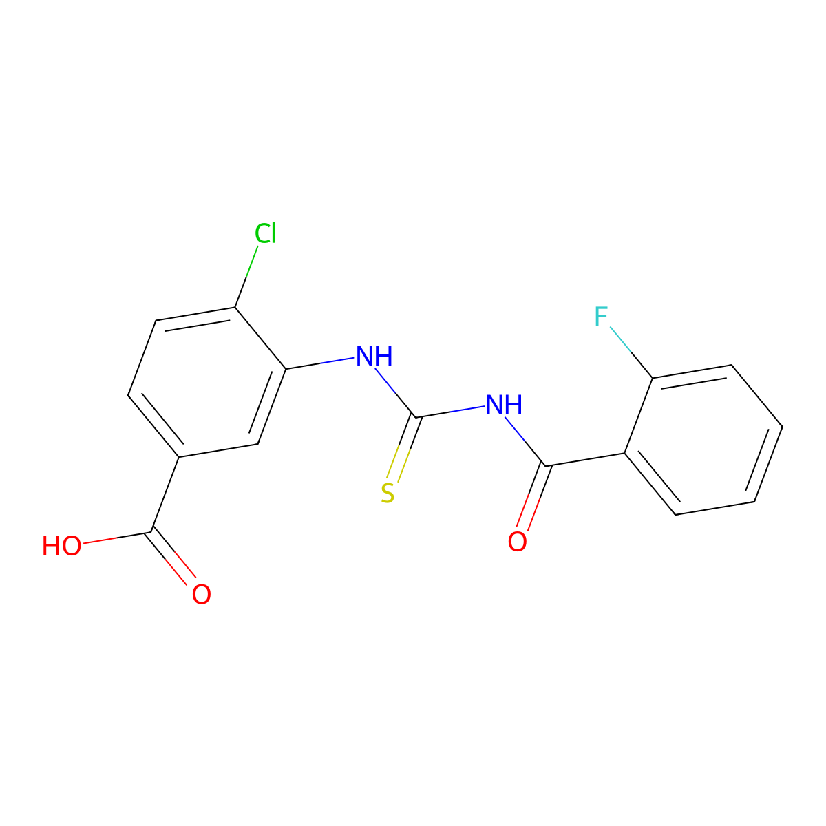 4-Chloro-3-({[(2-fluorophenyl)carbonyl]carbamothioyl}amino)benzoic acid molecular structure, CAS 532414-48-5