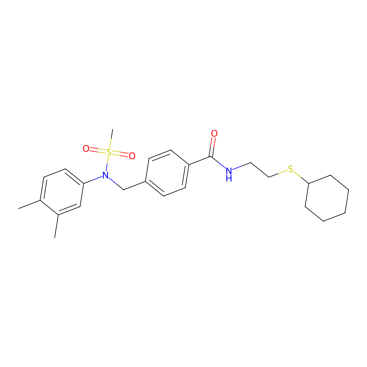 N-(2-cyclohexylsulfanylethyl)-4-[(3,4-dimethyl-N-methylsulfonylanilino)methyl]benzamide molecular structure, CAS 532414-54-3