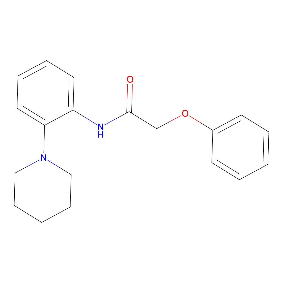 2-phenoxy-N-(2-piperidin-1-ylphenyl)acetamide molecular structure, CAS 532415-18-2