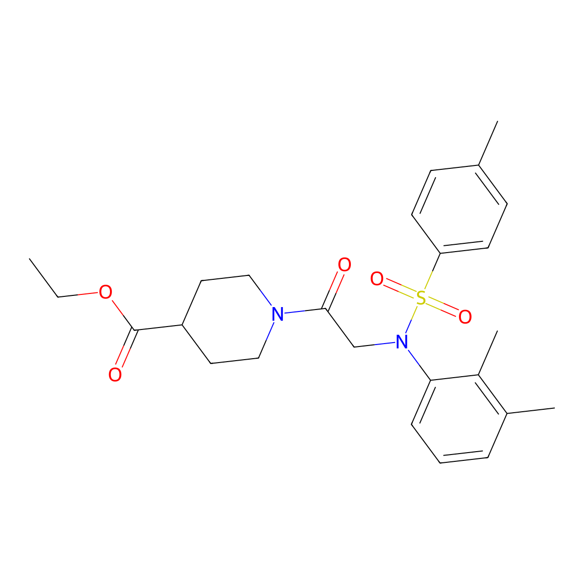 ethyl 1-{N-(2,3-dimethylphenyl)-N-[(4-methylphenyl)sulfonyl]glycyl}piperidine-4-carboxylate molecular structure, CAS 532415-29-5