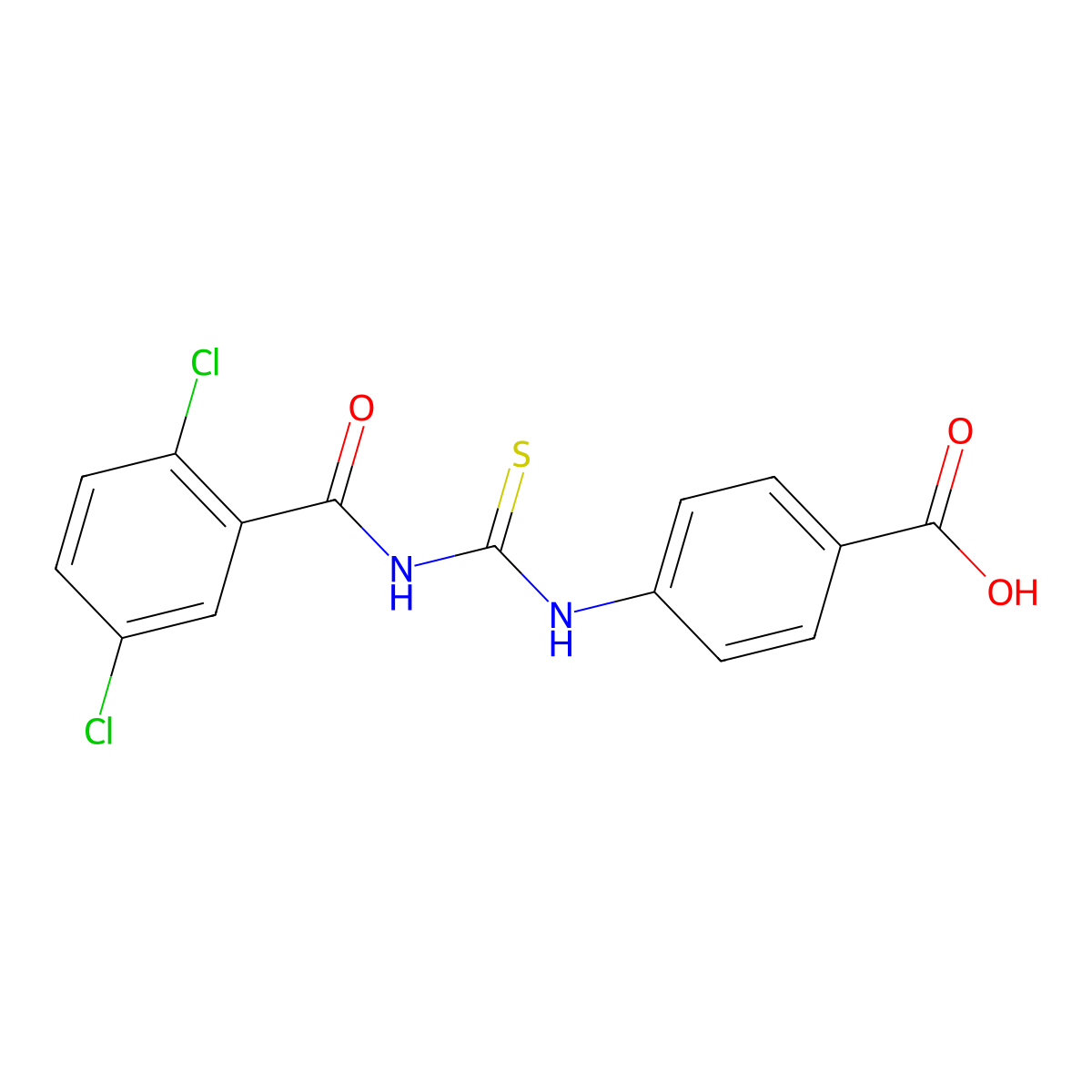 4-[(2,5-Dichlorobenzoyl)carbamothioylamino]benzoic acid molecular structure, CAS 532415-58-0