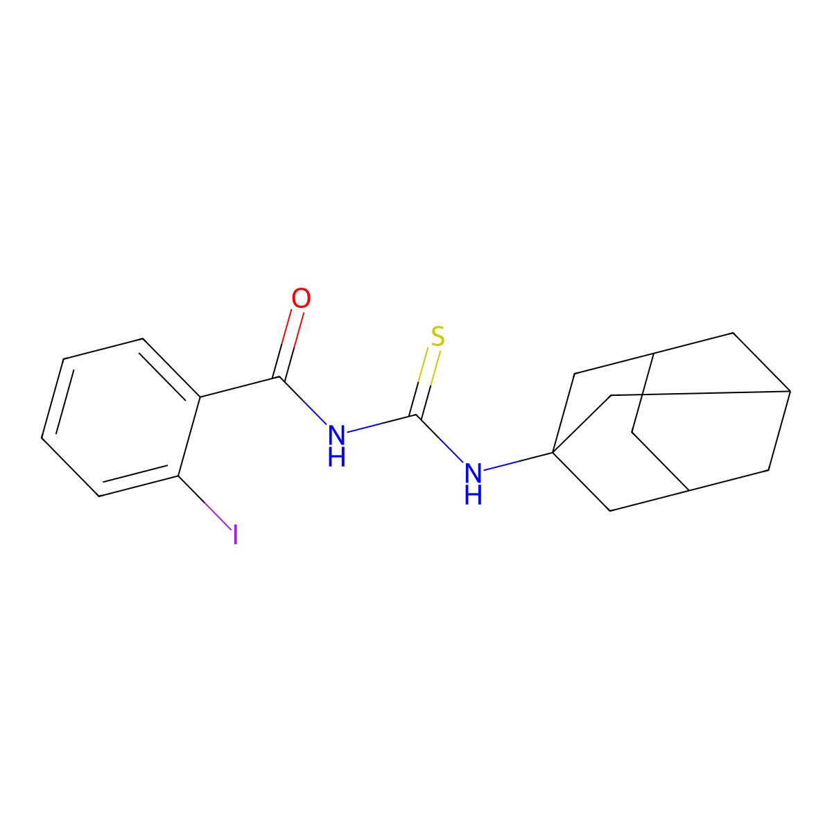 N-(1-adamantylcarbamothioyl)-2-iodobenzamide molecular structure, CAS 532415-77-3